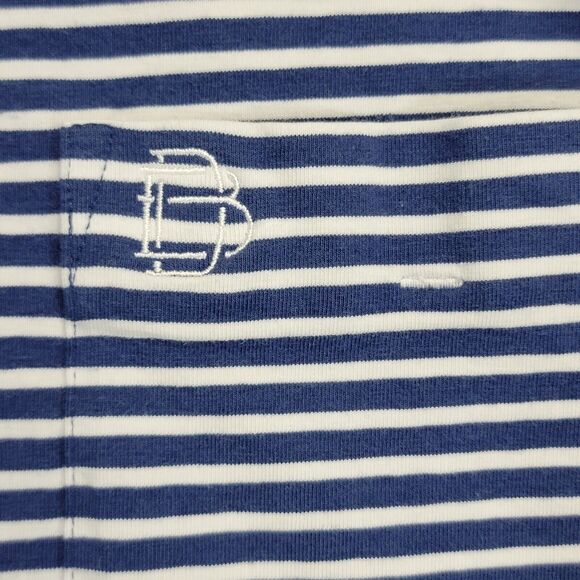 B Draddy Greg Polo 4-Way Stretch Pima Cotton Blend Sz XL Navy White Striped Mens - Picture 7 of 16